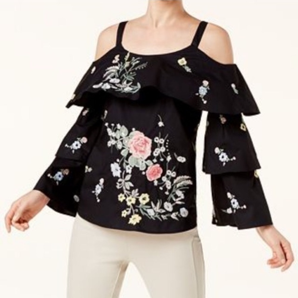 NWT INC Intl concepts Off shoulder floral top M